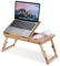Laptop Desk Bamboo Laptop Bed Table Height-Adjustable Notebook Table Portable Bed Tray Sofa Bed Table with Tilting Table, Foldable Bed Tray Table for Bed 49.5 x 30 x 18 cm
