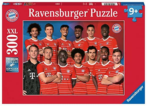 Ravensburger Barnpussel 13328 – FC Bayern säsong 2022/2023 – 300 bitar, XXL, FC Bayern München, pussel för barn från 9 år