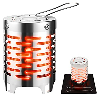 EVOCAMP Gas stove heating attachment with a 20x20cm fireproof base, ideal as a tent and camping heater, Gas stove heating attachment, additional gas heater for camping