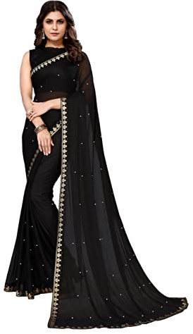 Yashika Sari da donna, nero, taglia unica