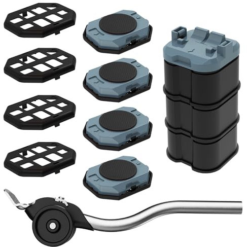 ONEON Furniture Lift Mover Tool, Heavy Duty Furniture Lifter and Movers Set with Sliders - Easily Move Heavy Items on Hardwood Flooring and Carpet (Grey Blue)
