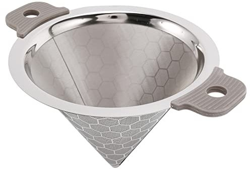 TREGOO Trichter Stainless Steel Double-Layer Tea Strainer, Coffee Dripper, Measuring Cup Tea Funnel Cone Superfine Strainer Tea Filter
