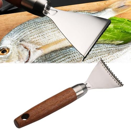 Stainless Steel Sharp Durable Fish Scale Remover, Kitchen Fish Scaler Fish, Skin, Portable Fish Scale Remover, Kitchen Tool Faster and Easier Fish Scales Skin Removing Peeling (B)