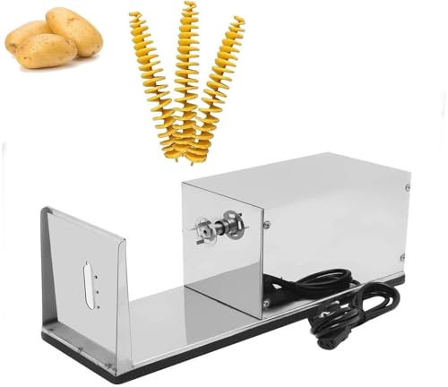 Affettatrice a spirale elettrica commerciale per patate Tornado, affettatrice a spirale per patate, affettatrice elettrica per patate, spessore uniforme da 2,5-3 mm, per uso domestico commerciale