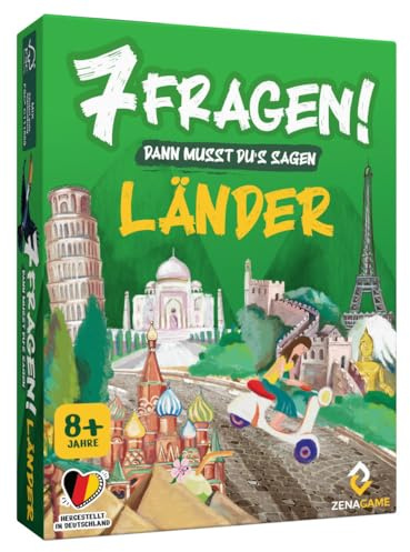 Zenagame 3162017 7 frågor! Då måste du säga!, länder, landsquiz, frågesport spel från 8 år, barnvass, kunskapsspel för barn