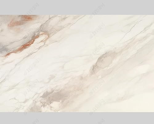 MZOwallpaper Papier Peint Intissé Marbrage Blanc Poster Tableaux Muraux Tapisserie Photo Trompe L'Oeil Salon Chambre Art Mural 400Cm(L) X280Cm(H)