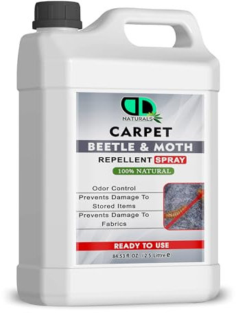 DD Teck 100% Natural Carpet Moth & Beetle Killer – Kills Moths, Eggs & Larvae – Non-Staining, Odour-Free, Safe for Carpets, Curtains & Cushions – Long-Lasting Home Protection 2.5 Litter