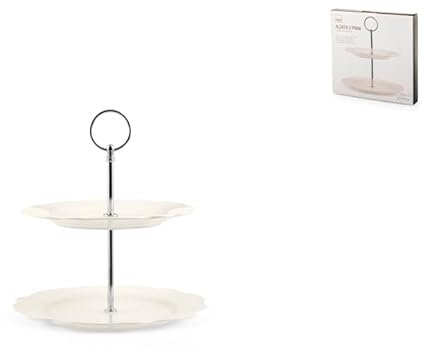 H&H Alzata 2 Piani Festonati Cm 21-19