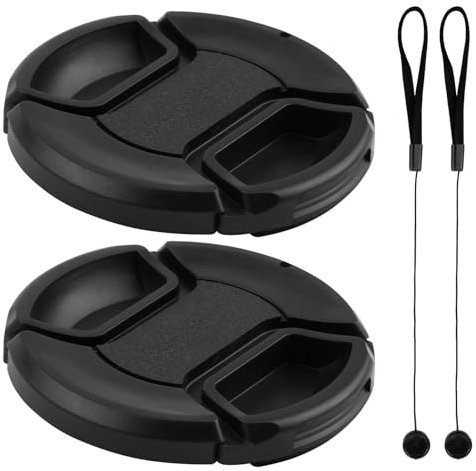 2 Pcs 58MM Lens Cap Cover Front Camera Lens Cover for Canon EOS Rebel 4000D 2000D 1300D 1200dD 800D 760D 750D 250D 200D EOS 90D 80D 77D 70D with EF-S 18-55MM F 3.5-5.6 is II STM F 4-5.6 is STM Lens