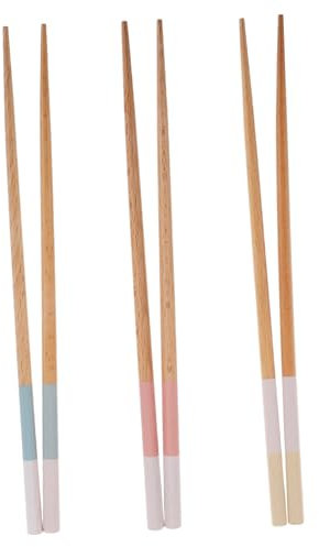 MAGICLULU 3pares Palillos Chinos Unidades Madera Natural Reutilizables Diseño Japonés Para Comidas y Cenas