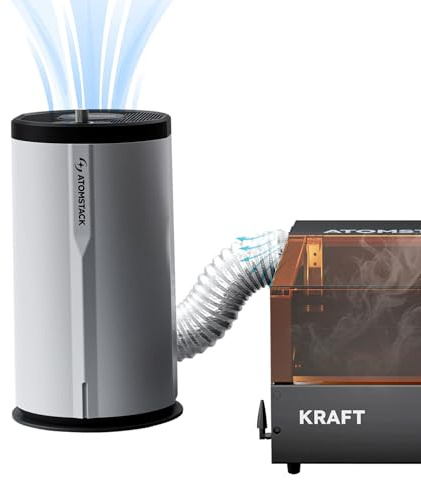 ATOMSTACK D3 Air Purifier for Laser Engravers, 99.9% Filtration Efficiency, 5-Layer Filtration System, 3500 RPM Motor, Activated Carbon Deodorization, Smoke Extraction Air Filter for Engraver Cutter