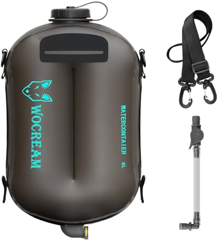 CyConncet Bidon d'eau pliable, réservoir d'eau, jusqu'à 8 L, matériau TPU sans BPA, adapté aux aliments, sac à eau de camping pour le camping, la randonnée et la randonnée bleu