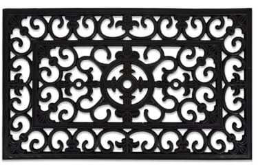 Lavish Label Rubber Door Mat Non-Slip Durable Heavy Duty Geometric Design Indoor Large Door Mat Weather Resistant Rubber Foot Mat for Front Door Patio Entryways Back Door (Classic Mat 45 x 75cm)