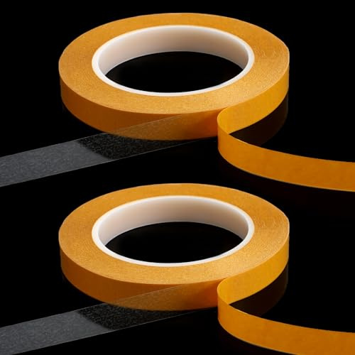 2 Roll 15mmx50m Doppelseitiges Klebeband, Extra Stark Teppich Klebeband Transparent Spurlos Teppichklebeband Doppelseitig Ideal Für Teppich, Foto Wand Küche Zuhause Schule Einfach Schneiden Entfernen