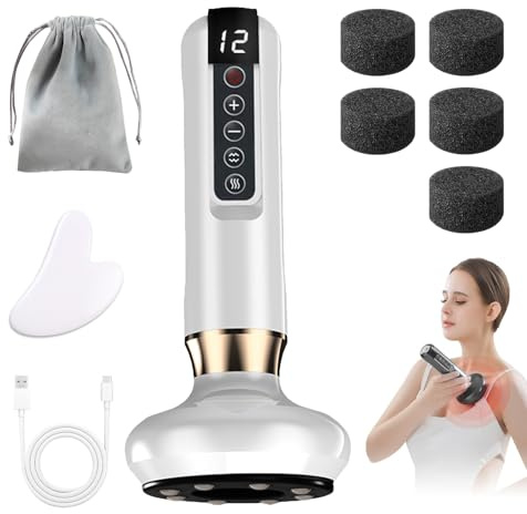 Masseur Anti Cellulite, Ventouse Electrique Anti Cellulite, Appareil Anti Cellulité Masseur de Graisse à 12 Niveaux (Blanc)