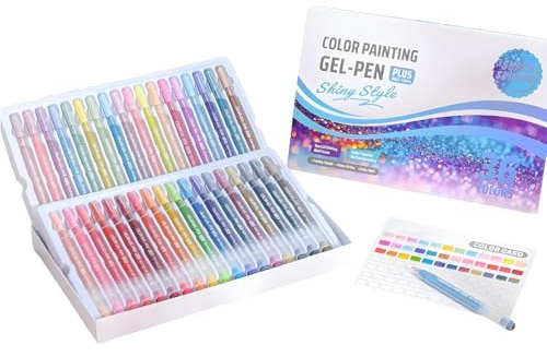 Langou 3D Acrylic Painting Gel Pens, upgrade Glitter Gel Pens for Adult Coloring, 2026 New Multi Colored 3D Acrylic Gel Pen, Drawing, DIY Projects, Crafts Art Supplie(36pcs)