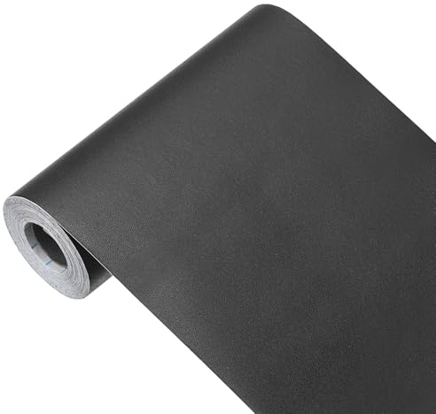 sourcing map Papier peint autocollant en vinyle de couleur unie pour revêtement mural - Noir - 998,2 x 15 cm