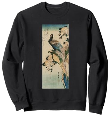 Fagiano e crisantemi Hiroshige Arte Giapponese Felpa