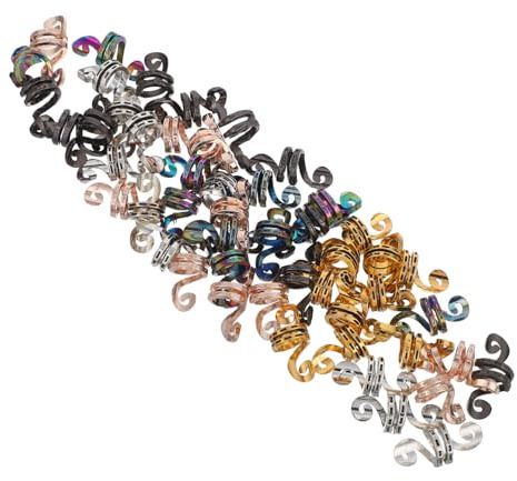 Ipetboom 50pezzi Fermagli per Capelli per Trecce Fermagli per Dreadlock Decorazioni per Capelli Spirale per Intrecciare e Acconciare Durante i Festival