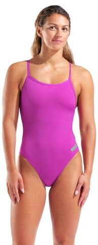 Arena Solid Pro Baddräkt för kvinnor, Mycket fuchsia rosa/laggrönt, 36