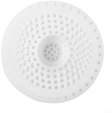 Lot de 2 filtres à cheveux en silicone pour la prévention des obstructions, convient pour baignoire, salle de bain et évier de cuisine, noir/blanc (blanc)