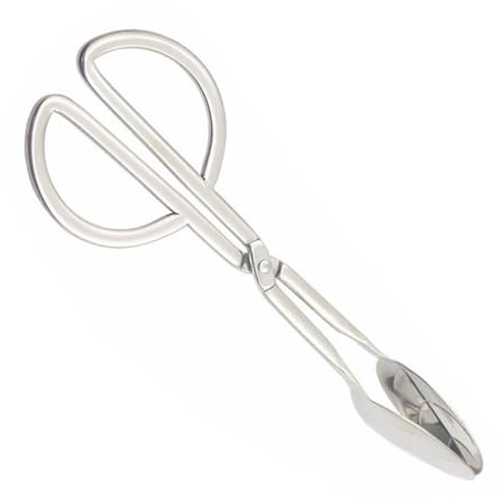 Happyyami Pinza para Comida de Acero Inoxidable, Pinzas para Ensalada y Pan, Diseño Tijera Hojas Dobles, Utensilio de Cocina Resistente para Buffet, Barbacoa y Uso Diario