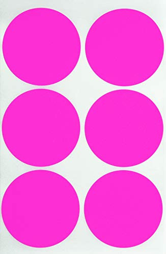 Klebepunkte Neon Pink 50 mm runde Aufkleber – 5 cm Sticker 72 Stück von Royal Green