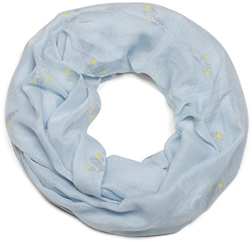 styleBREAKER Damen Loop Schal Kaktus Baumwoll Mix | 90x67 cm Maß, glänzende Akzente und bunte Blüten. Weiches kratzfreies Gewebe, 2- bis 3-mal um den Hals wickelbar.