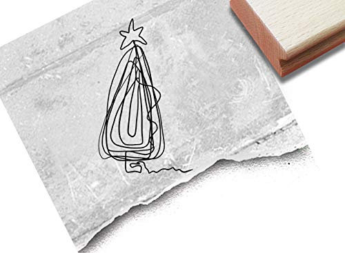 Stempel Weihnachtsstempel Single Line Weihnachtsbaum - Motivstempel zu Weihnachten Karten Geschenkanhänger Weihnachtsdeko Tischdeko - zAcheR-fineT