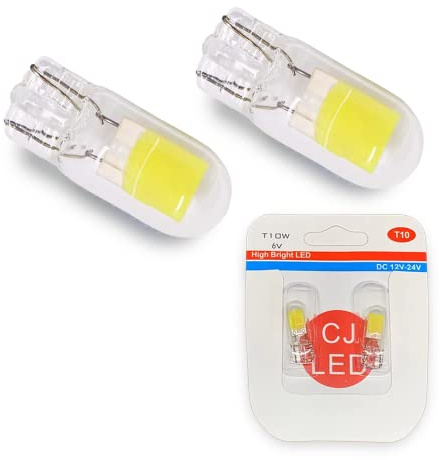 SageSunny Ampoule T10 W5W LED 194 168 Feux 6V 6000K blanche 501 2825 LED pour éclairage clignotant veilleuses intérieur de voiture feu de position latéral feux de plaque, lot de 2, garantie 1 an