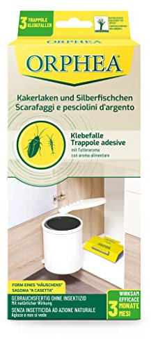 Orphea, Trappola Scarafaggi e Pesciolini d'Argento, Effetto a Lunga Durata, senza Insetticidi, per Pesci d'Argento