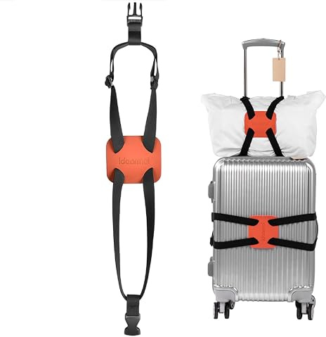 Gepäckgurte – Zusatztaschengurt für Koffer, unverzichtbares Reiseaccessoire, hochelastischer, Verstellbarer Koffergurt mit Schnallen (Orange)