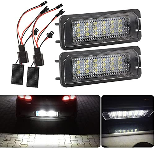 LEDFEWAG 2 piezas LEd Luces de matrícula para coche Compatible para Golf 5 6 7 MK5 GTI MK6 MK7 etc.