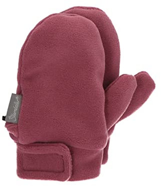 Sterntaler Baby Unisex Kinder Fäustel Handschuh - Baby Fäustlinge Winter, Baby Handschuhe - aus Microfleece mit Klettverschluss - brombeer, 2