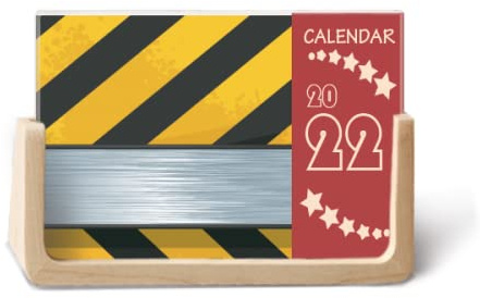 Logo Black And Yellow Strips 2022 Desk Calendar Planner 12 Month