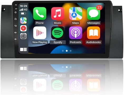 EZoneTronics Android Autoradio Navi für BMW X5 E39 E53 M5 mit Wireless Carplay Android Auto 9 Zoll 2 Din Touch-Screen GPS Navigation Bluetooth Autoradio WLAN SWC DAB FM/RDS Radio 2G+ 32G