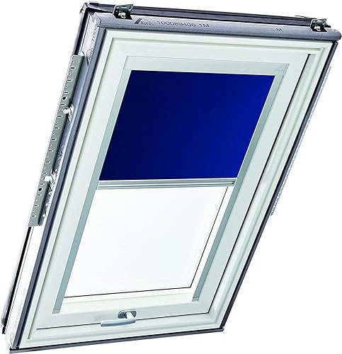 Roto Exclusiv ZRE - Estor para claraboya Roto - Riel de guía Plateado - Manejo Manual - Estor de luz Diurna Designo R6/R8, i8 y Classic 64/84 - Tamaño 065/098| 06/09 - Color Azul
