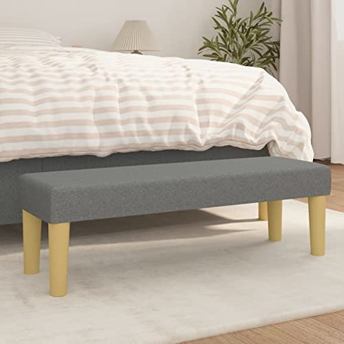 Festnight Sitzbank Bank Holzbank Sitztruhe Holz Telefonbank Bank Garderobe Truhenbank Dunkelgrau 100x30x30 cm Stoff
