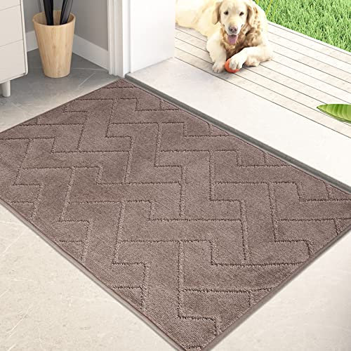 PURRUGS Dirt Trapping Door Mat Indoor Entrance, 24 x 35.5, Grayish Brown