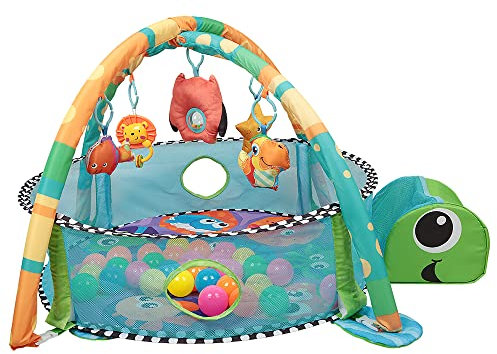 3 in 1 Schildkröte Spieldecke Baby Spielmatte mit Spielbögen Bälle Bällebad Krabbeldecke Erlebnisdecke Spieldecke Lernmatte Babyspielzeug