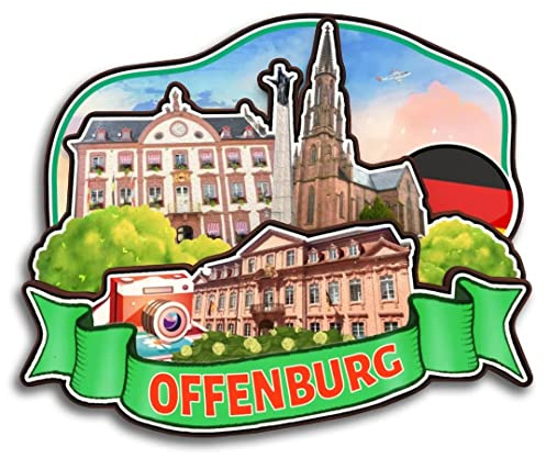 Offenburg Baden-Württemberg Deutschland Kühlschrankmagnet Holzkollektion 3D Holz handgefertigt Reise Stadt Souvenirs Kühlschrankmagnet Wohndeko Geschenk -1548