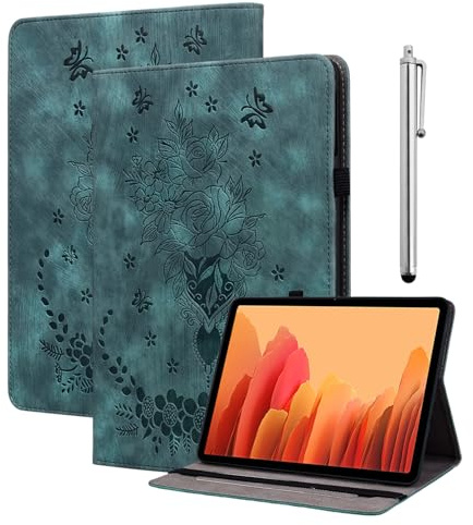 KEDBBAO Hülle für Samsung Galaxy Tab A6 10,1 2016 SM-T580/SM-T585, Multi-Winkel Folio Flip PU Leder Schutzhülle mit Stifthalter und Standfunktion für Galaxy Tab A 2016 Hülle, Grün