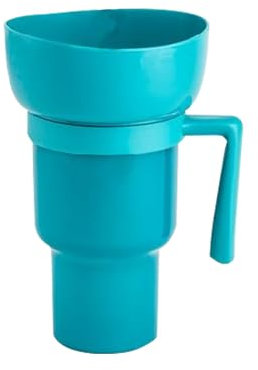 Maodom Estadio - Cubo Paja 2 en 1 para Aperitivos y Palomitas maíz - Vaso Resistente al Calor para Aperitivos y Bebidas para Viajes, centros Cine, Cine, Cine en casa