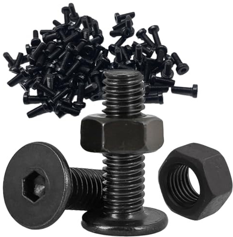 VIVIIHOO M5x10mm Schrauben Set 50 Sätze - Innensechskant, Schwarz, Edelstahl - Ideal für Maschinenbau, Elektronik & Automobilindustrie