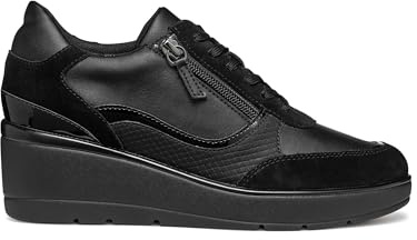Geox Women's D Ilde ASneaker, Black, 5 UK