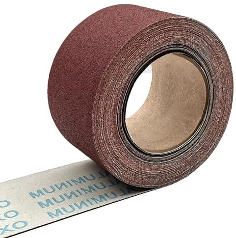 180 Körnung Schleifpapierrollen 7.5 cm x 15 m, Aluminiumoxid Schleifpapier Verschleißfeste Professional Schleifrolle für Präzises Schleifen von Holz, Metall, Stahl, Lack, Glas (120 Körnung)