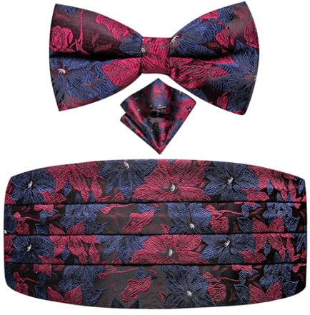 Luxuriöses Kummerbund-Fliegen-Set mit Blumenmuster, formeller Smoking-Korsett, elastischer Gürtel für Herren, Hochzeit, Kummerbunds, YF-2033, Einheitsgröße