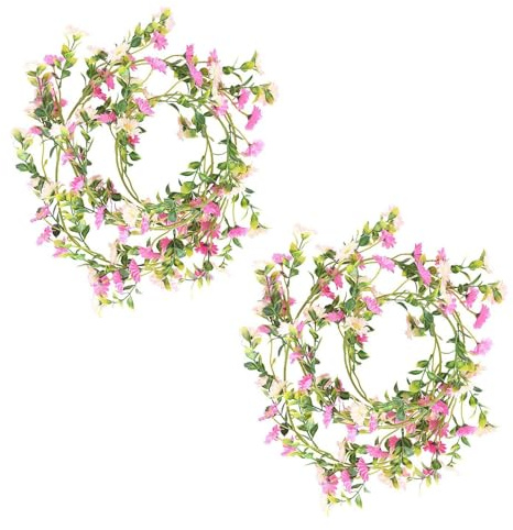 2 Pieces Artificial Daisy Flower Garland for Interior and Wall Background Decoration, Plastic Window Display