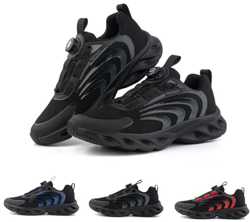 Hitmars Mens Trainers Running Shoes Men Gym Outdoor Sports Shoes Slip On Casual Comfortable Fashion Sneakers N/A1 Black UK8.5