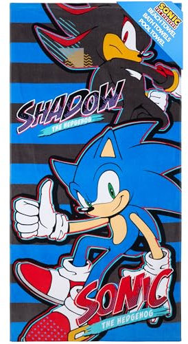 Sonic The Hedgehog Telo Mare Cotone Asciugamani Bambini Ragazzi Asciugamano Bagno Telo Doccia Grande Teli Mare Leggeri e Assorbente 140x70cm (Multicolori, 70x140cm)